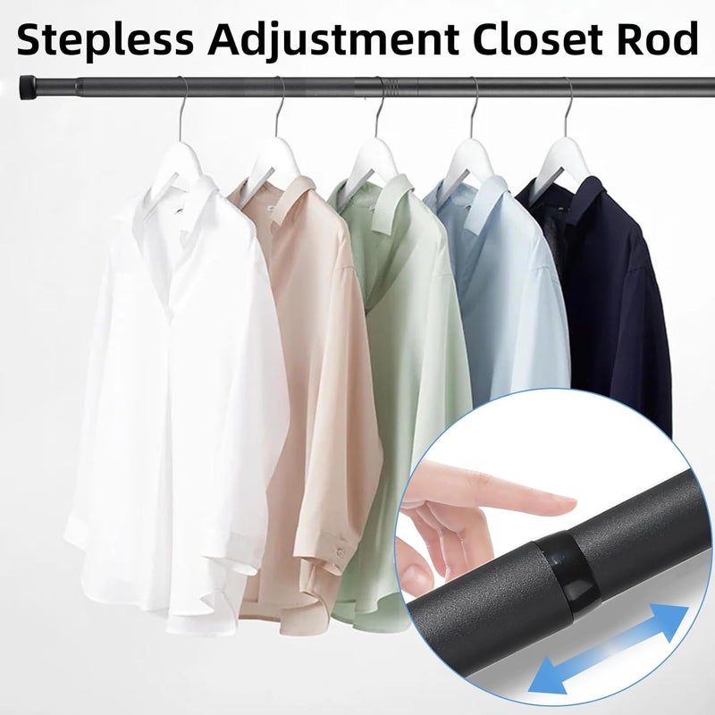 TwinkleTool Closet Rod for Hanging Clothes, 30-92 Inch Adjustable Shower Curtain Rod Heavy Duty Wall Mount Clothes Hanging Bar for Closet, Wardrobes, Bathroom, RV, Window, Laundry, Room Divider, Black - Image 4
